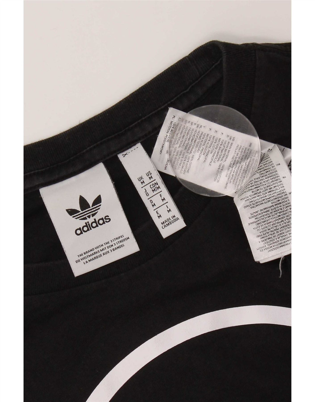T-shirt grafica da uomo Adidas Top in cotone nero medio