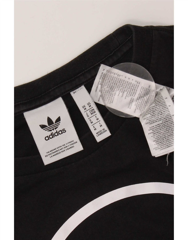 T-shirt grafica da uomo Adidas Top in cotone nero medio