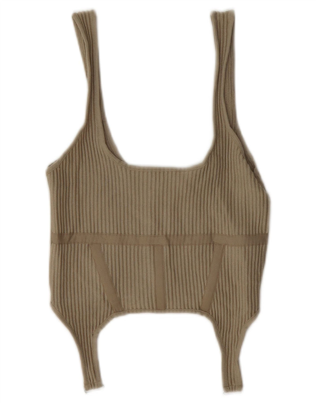 Top corto da donna Zara UK 8 piccolo poliestere beige