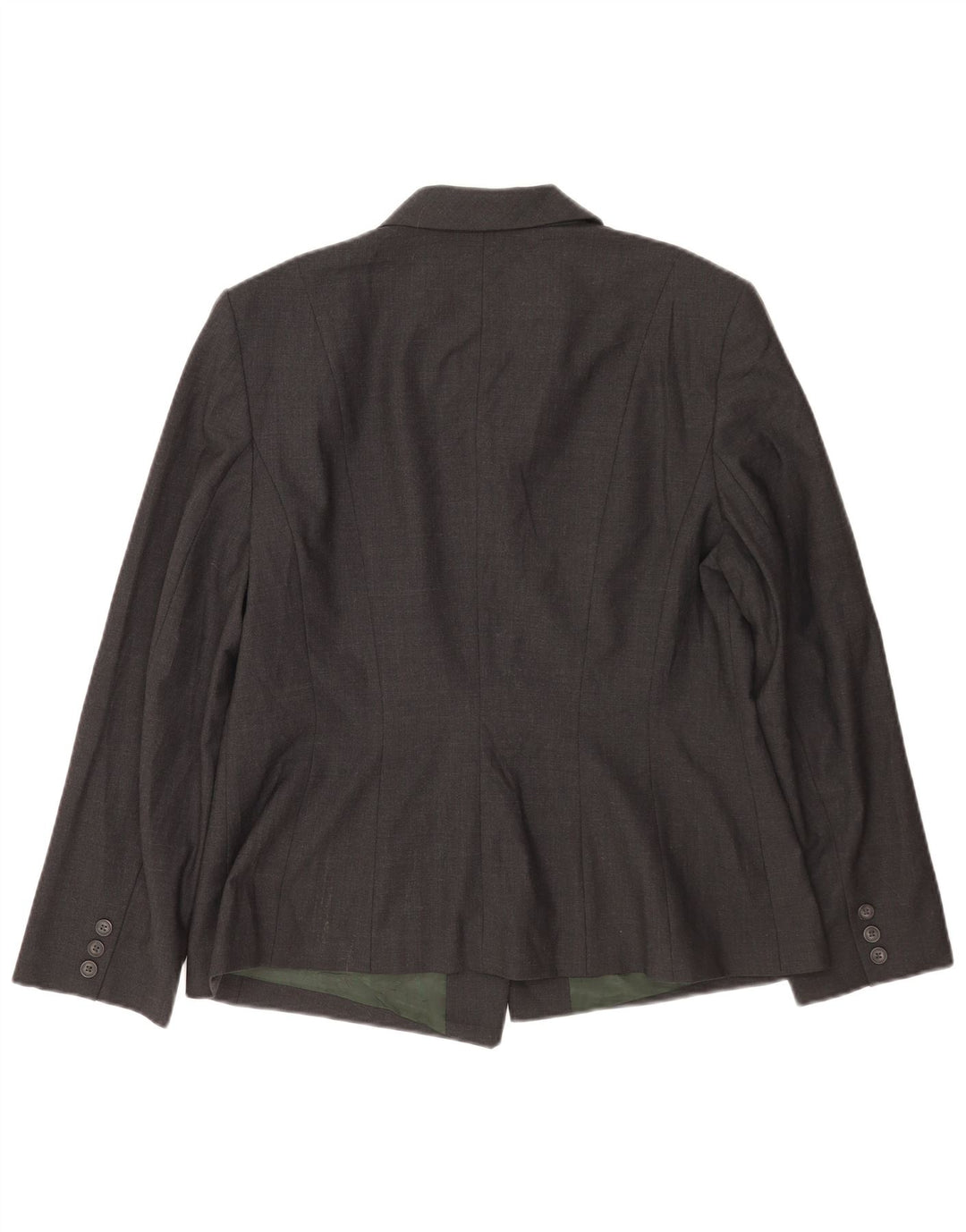 Giacca blazer a 5 bottoni da donna Laura Ashley UK 18 XL lana grigia