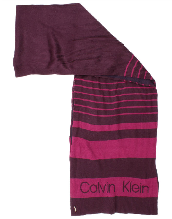 Sciarpa rettangolare grafica da donna Calvin Klein, taglia unica, in acrilico a strisce viola
