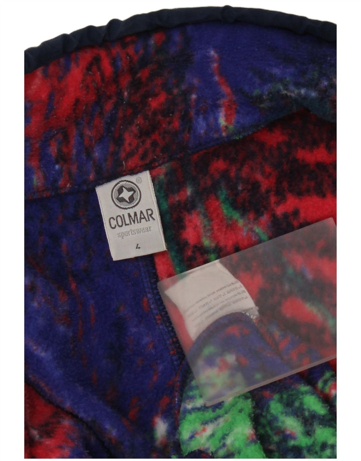 Maglione in pile da uomo Colmar con bottoni e collo XL in poliestere floreale multicolore