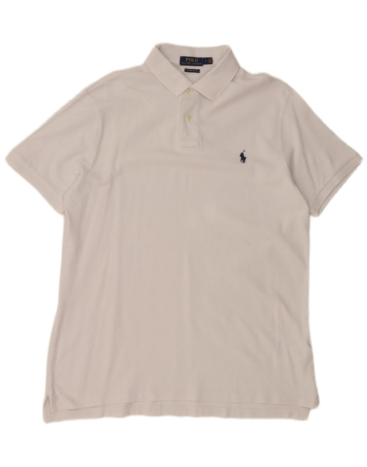 POLO RALPH LAUREN Polo da uomo slim fit personalizzata grande in cotone bianco