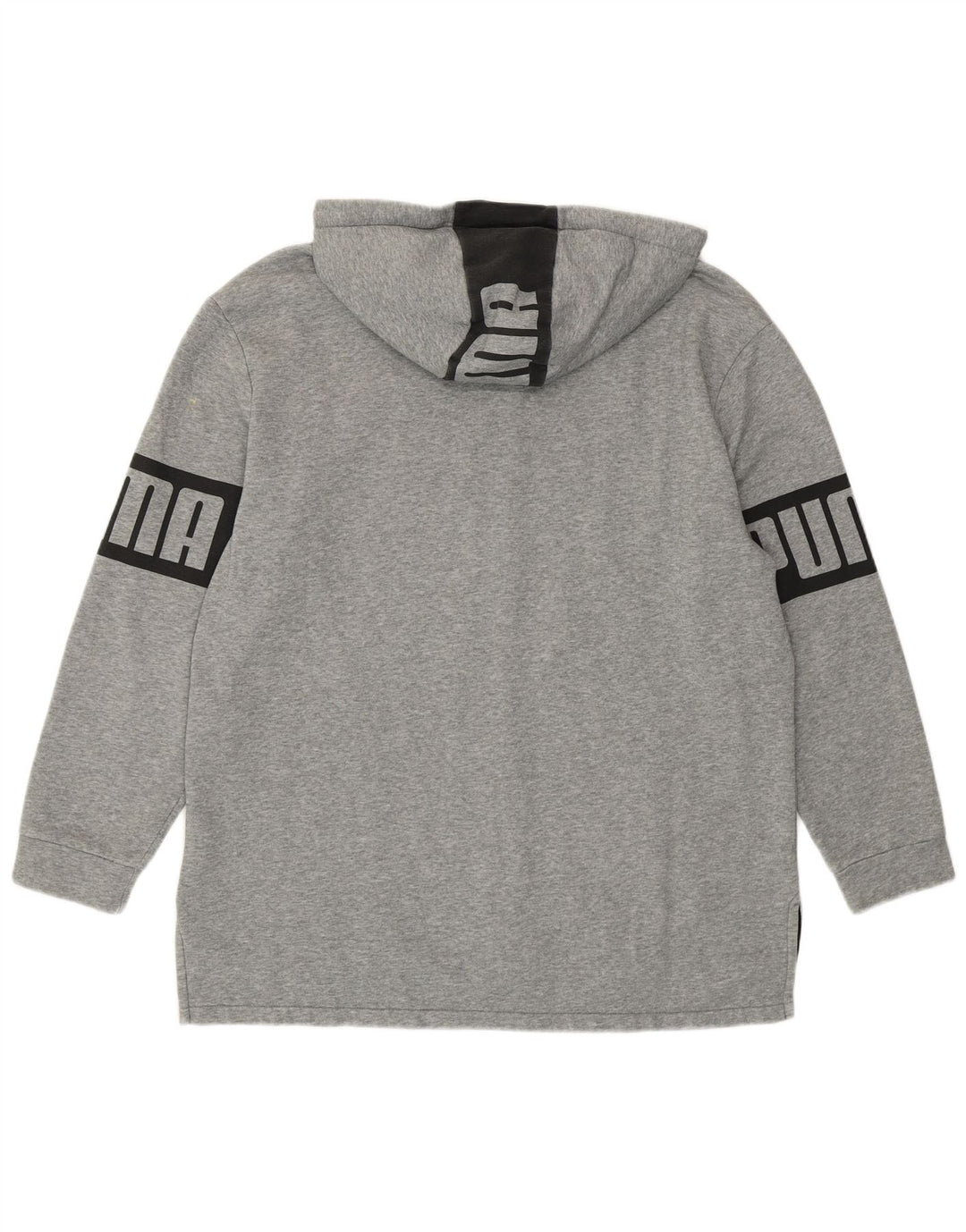 Felpa con cappuccio e zip grafica Puma da uomo XL in cotone grigio