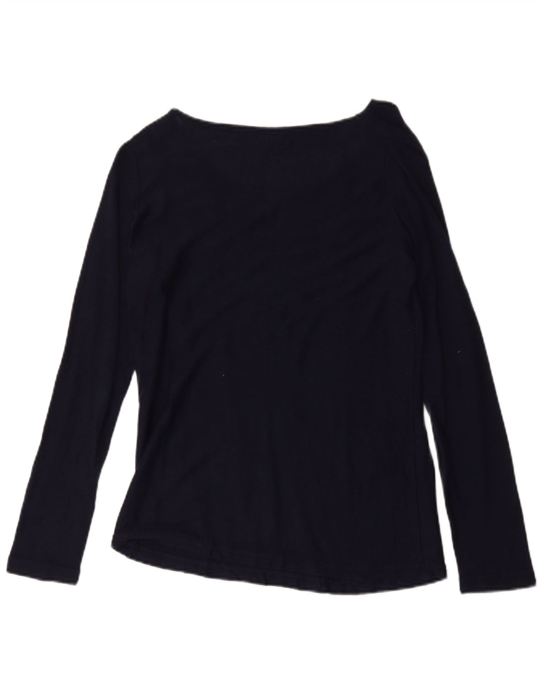 Top Zara da donna a maniche lunghe UK 12 medio cotone blu navy