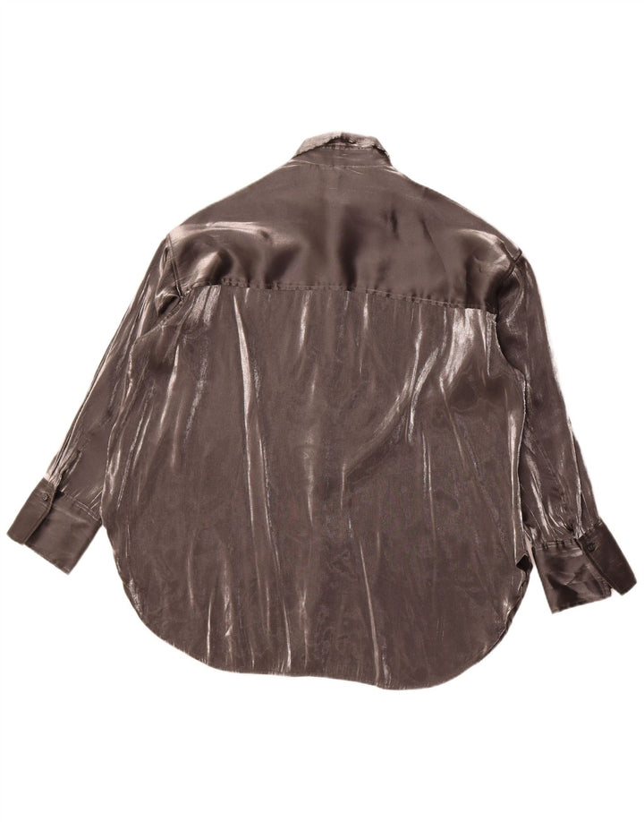 Camicetta camicia vintage da donna UK 18 XL Grigia