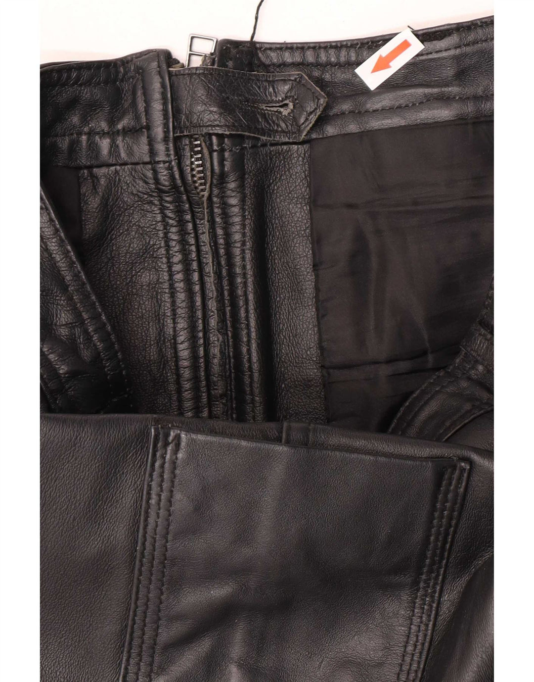 Gonna in pelle da donna vintage UK 12 media W32 nera