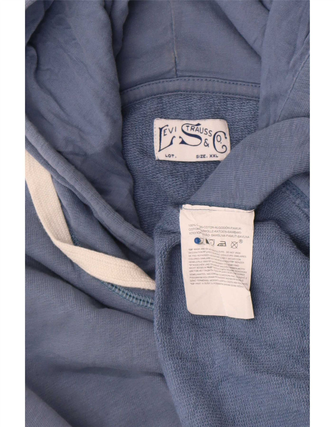 Maglione con cappuccio da uomo Levi's 2XL in cotone blu navy