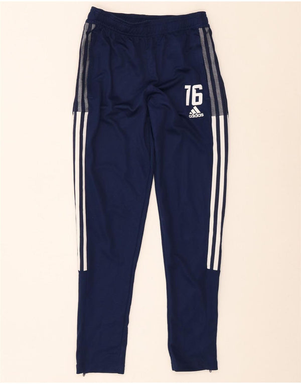 Pantaloni da tuta Adidas Aeroready da ragazzo 11-12 anni in poliestere blu navy