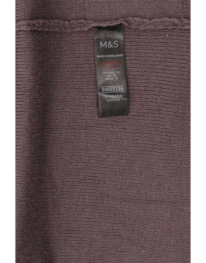 Maglione cardigan aperto lungo da donna Marks & Spencer UK 14 grande grigio