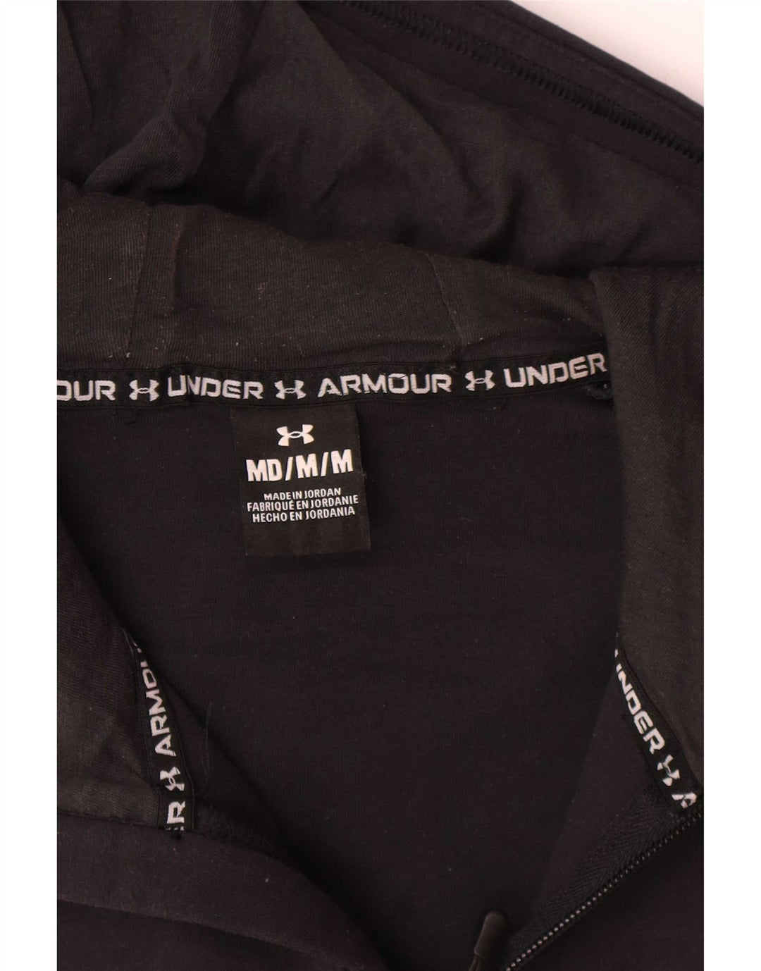 Maglione con cappuccio e zip da uomo Under Armour in cotone nero medio