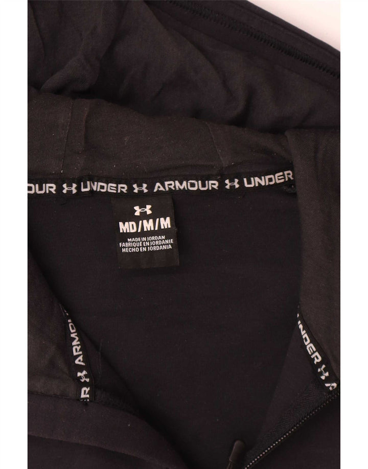 Maglione con cappuccio e zip da uomo Under Armour in cotone nero medio