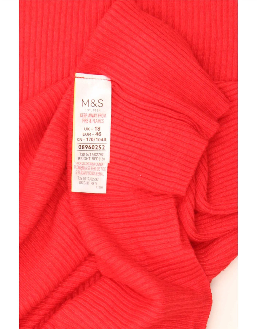 T-shirt da donna Marks & Spencer Top UK 18 XL rossa in viscosa
