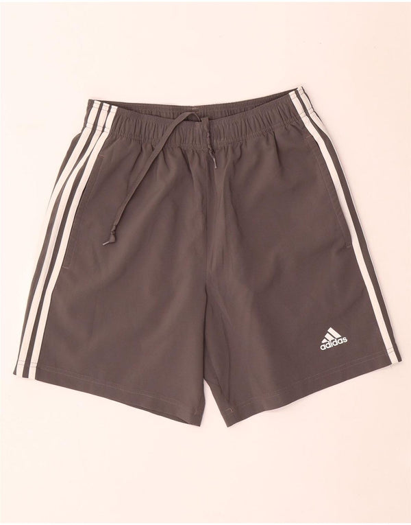 Pantaloncini sportivi da uomo Adidas piccoli in poliestere grigio