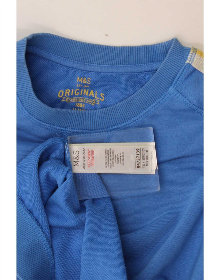 Felpa da bambino Marks & Spencer 13-14 anni in cotone color block blu