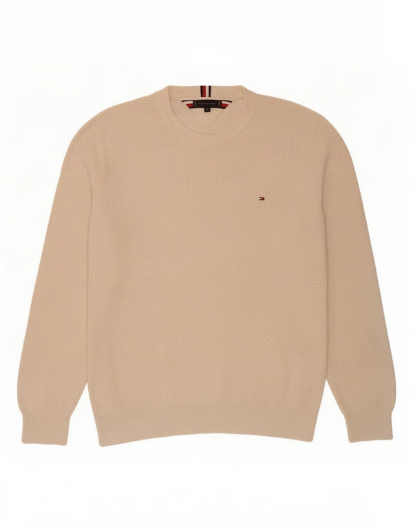 Maglione maglione girocollo da uomo Tommy Hilfiger 2XL cotone bianco sporco