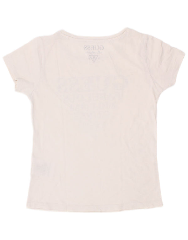 T-shirt grafica per bambina Guess 5-6 anni in cotone bianco