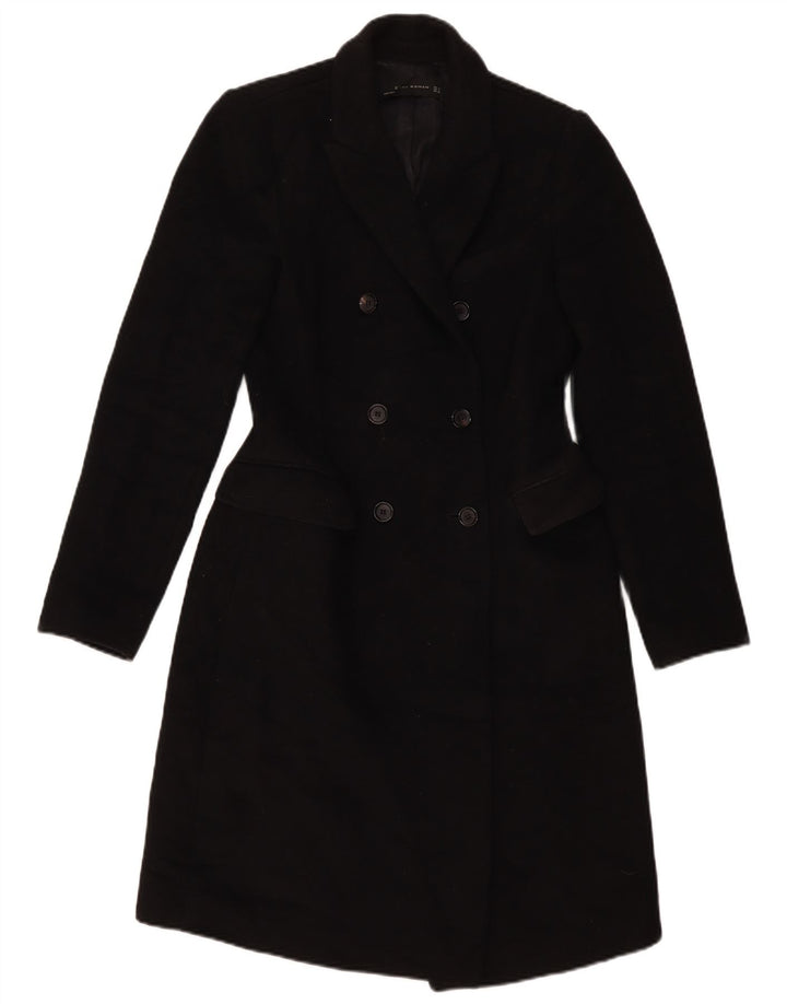 Cappotto doppiopetto da donna Zara UK 10 piccolo poliestere nero