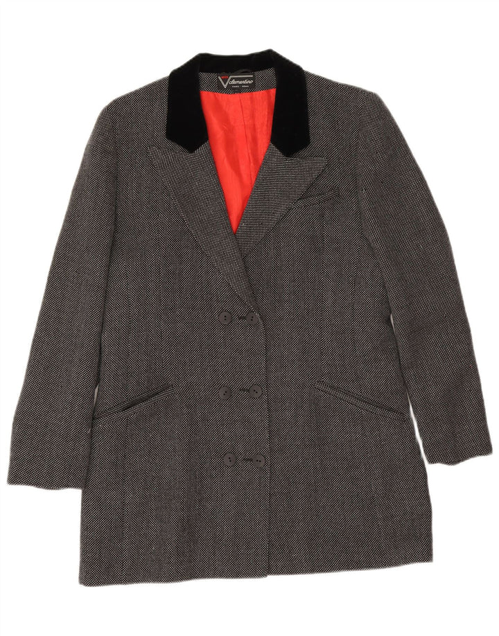 Giacca blazer doppiopetto da donna Clementino EU 36 piccola lana grigia
