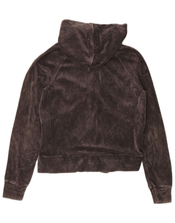 Felpa con cappuccio e zip in velluto da donna Nike UK 10/12 Cotone grigio medio