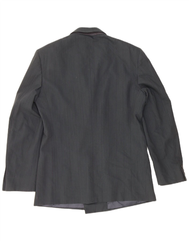 Giacca blazer doppiopetto da uomo Mario Zegna IT 48 medio blu navy in lana