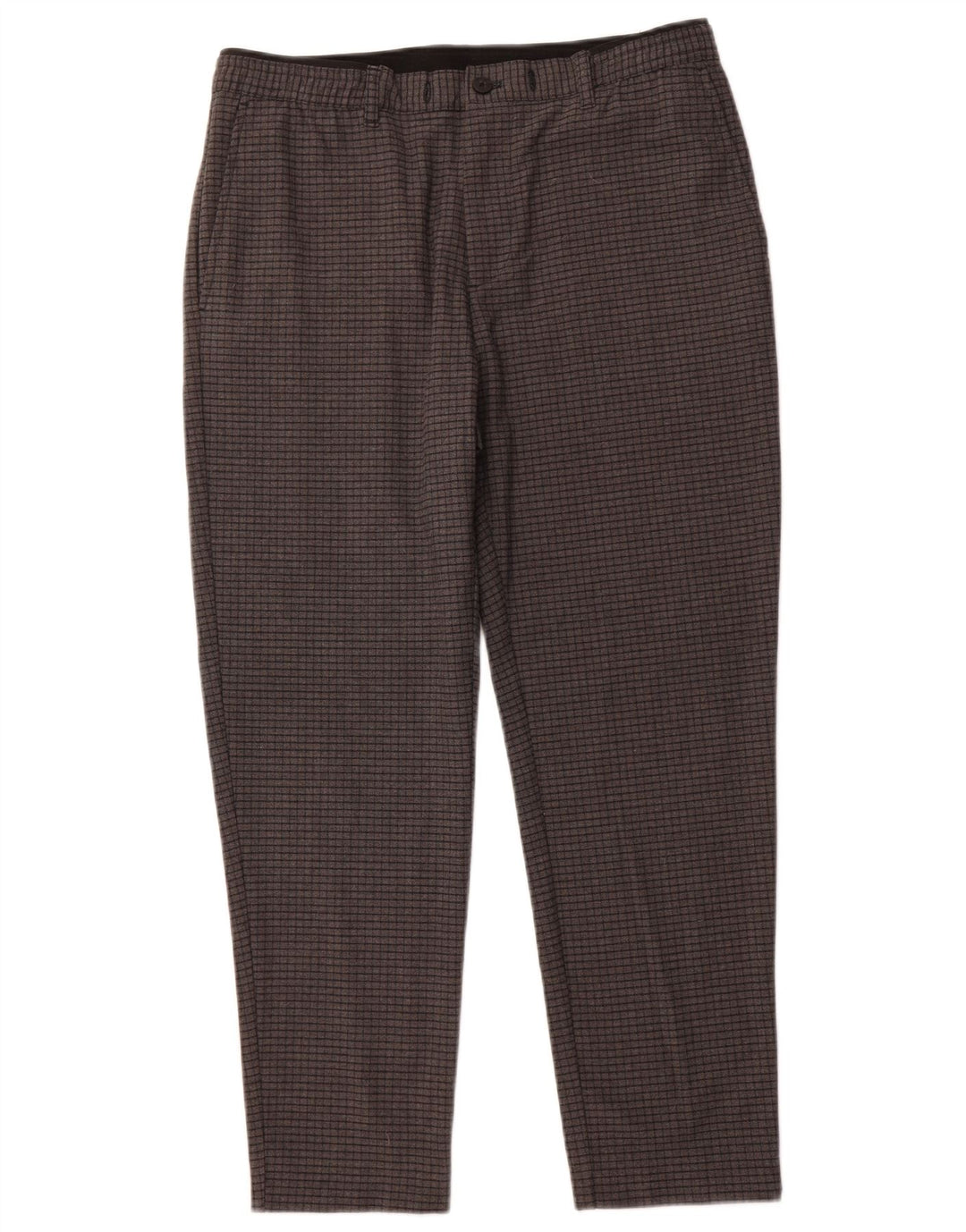 Pantaloni chino affusolati da donna ZARA grandi W34 L27 a quadri grigi