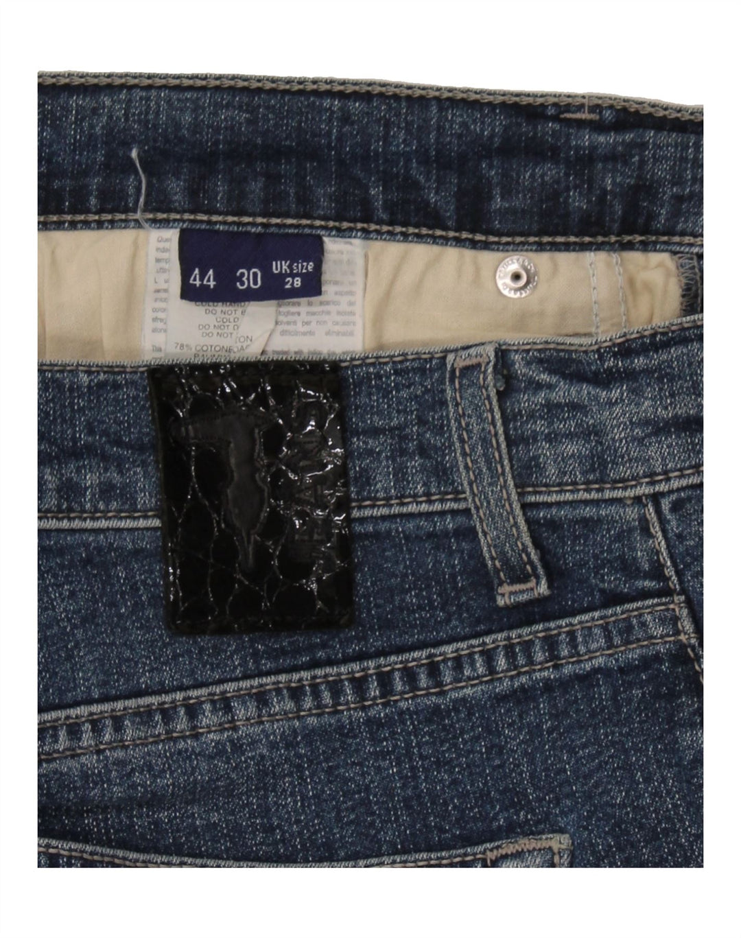 TRUSSARDI Womens Straight Jeans W28 L27 Blue Cotton Vintage Trussardi and Second-Hand Trussardi from Messina Hembry 
