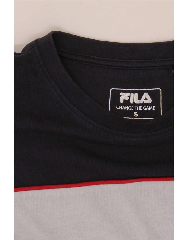 T-shirt grafica da uomo Fila Top Small blu navy color block