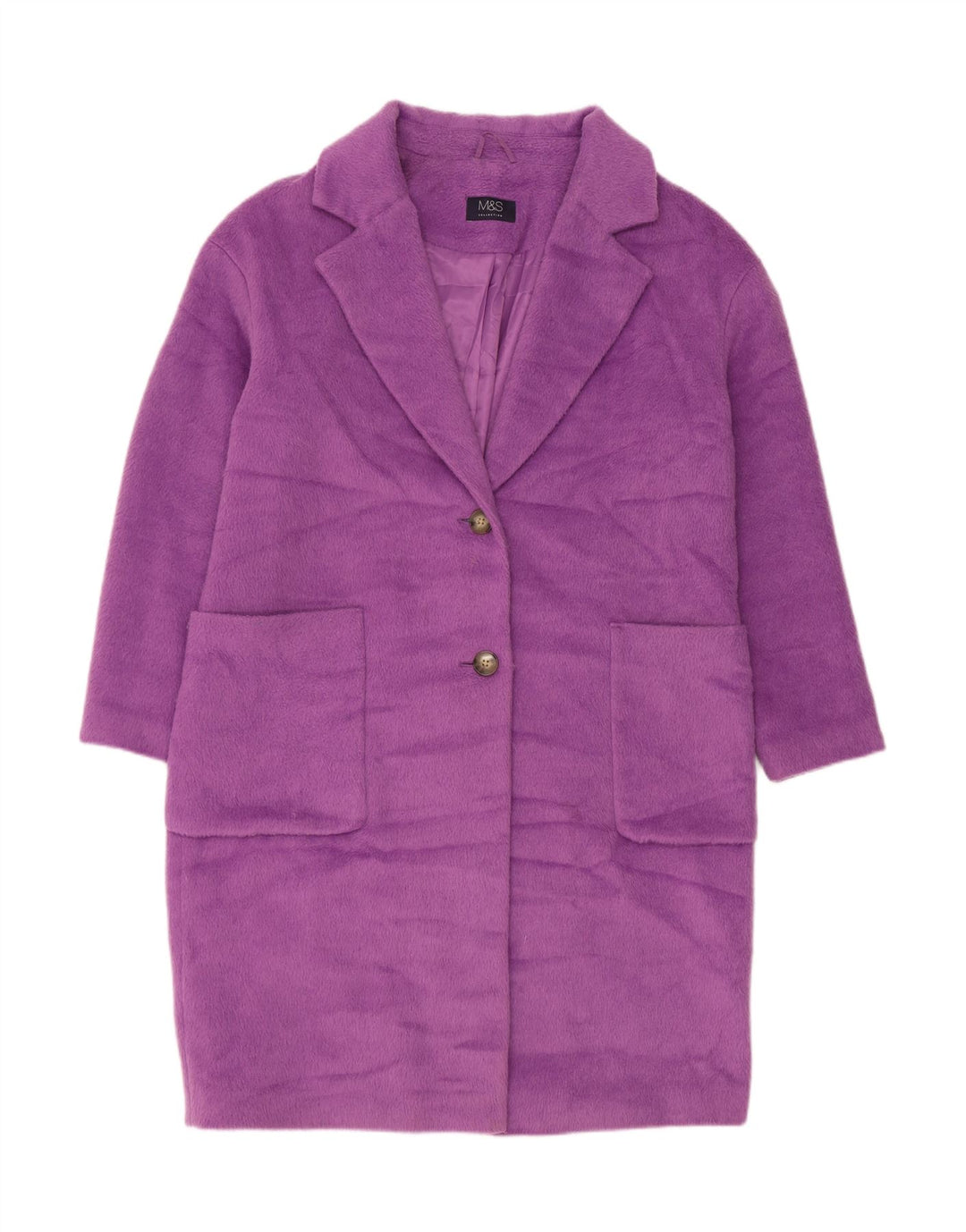 Cappotto da donna Marks & Spencer UK 14 grande poliestere viola