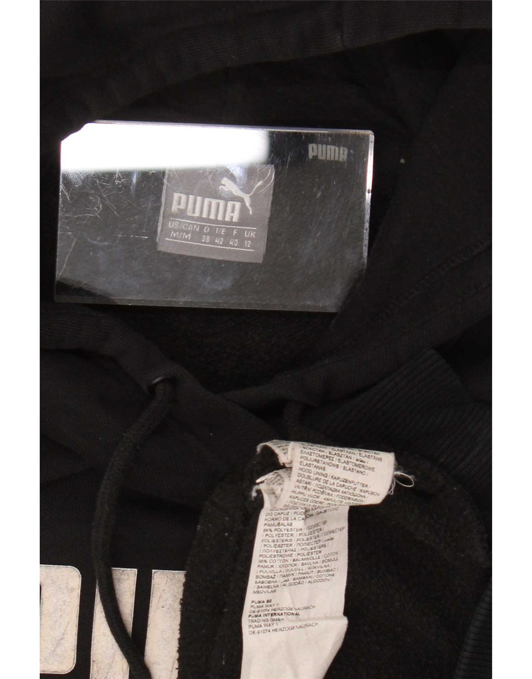 Felpa con cappuccio grafica da donna Puma UK 12 Medium Nero Poliestere
