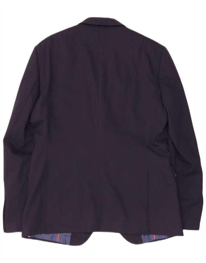 Giacca blazer da uomo a 2 bottoni Zara EU 52 grande in viscosa blu navy