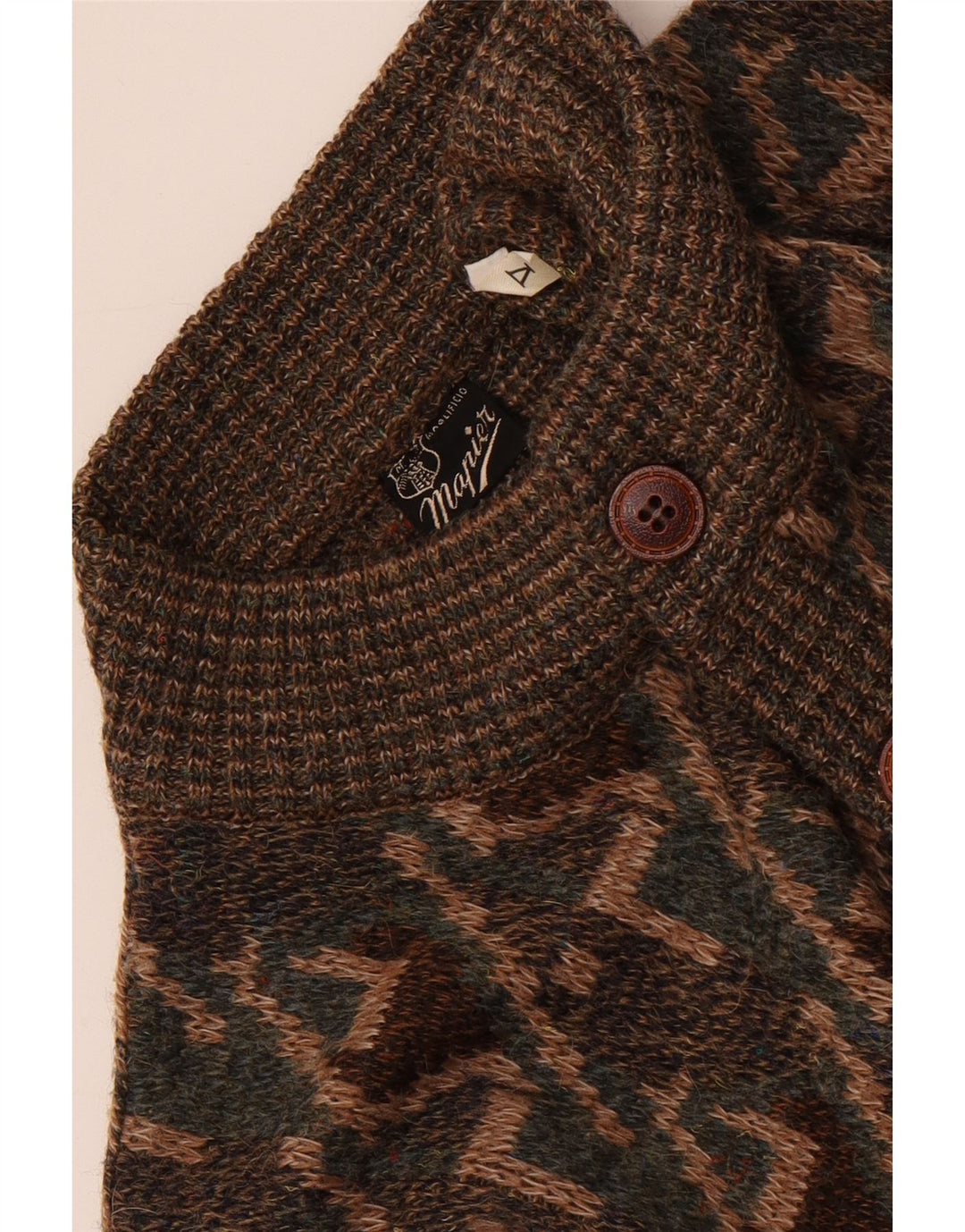 Maglione cardigan da uomo Mapier grande marrone geometrico
