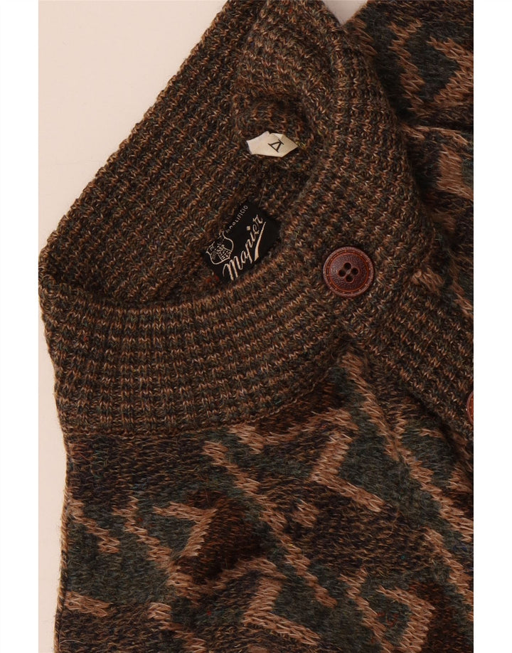 Maglione cardigan da uomo Mapier grande marrone geometrico