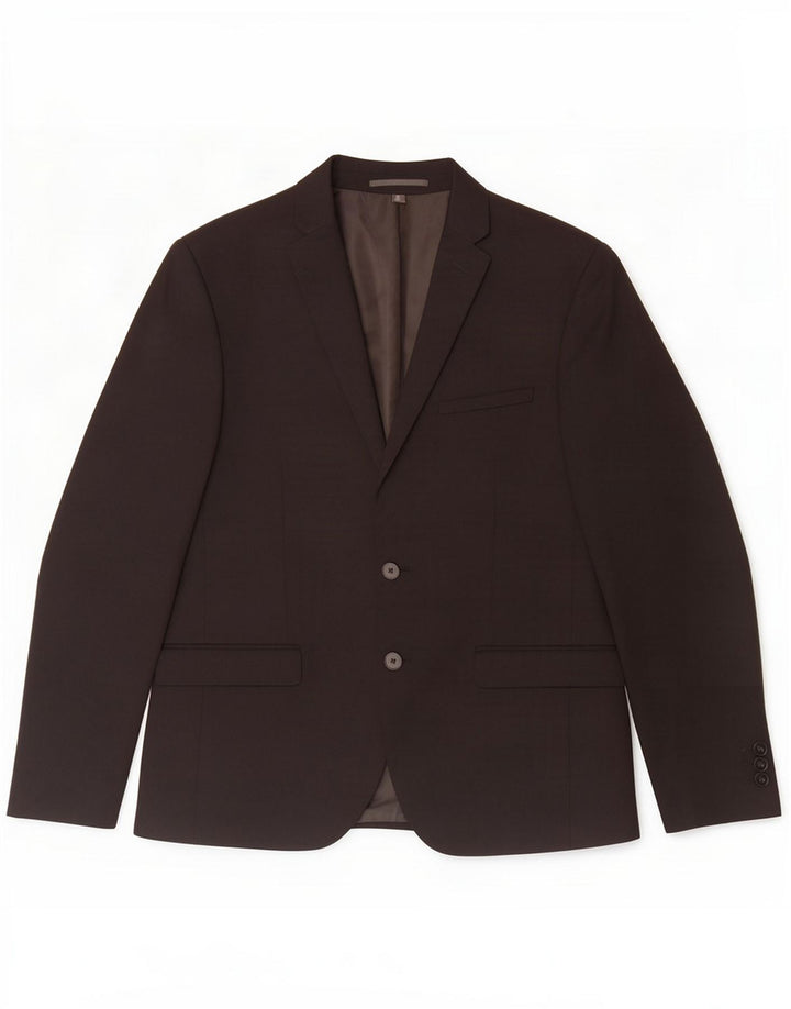 Marks & Spencer Giacca blazer skinny da uomo a 2 bottoni EU 50 Large Nera