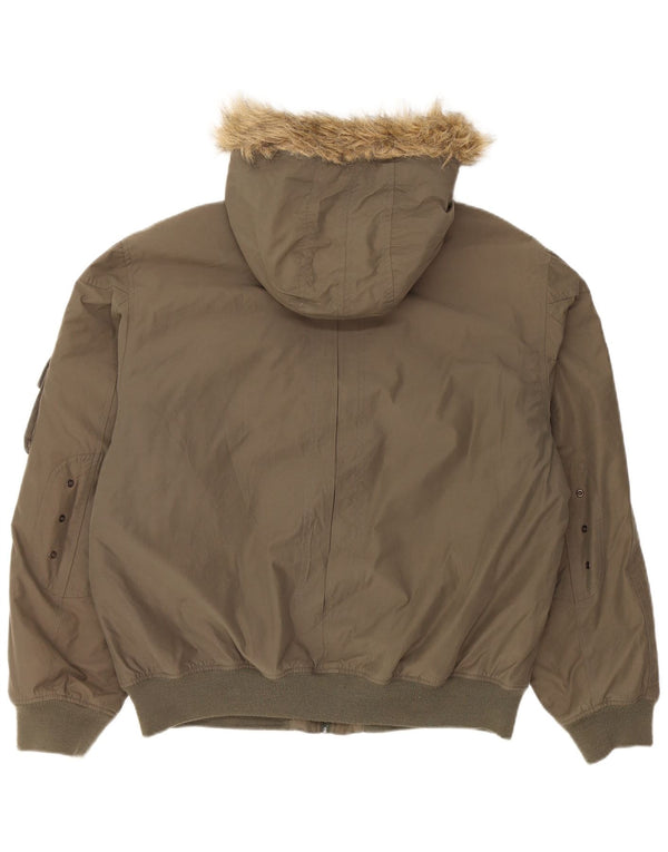 Giacca imbottita con cappuccio da uomo Wampum UK 42 XL cotone kaki