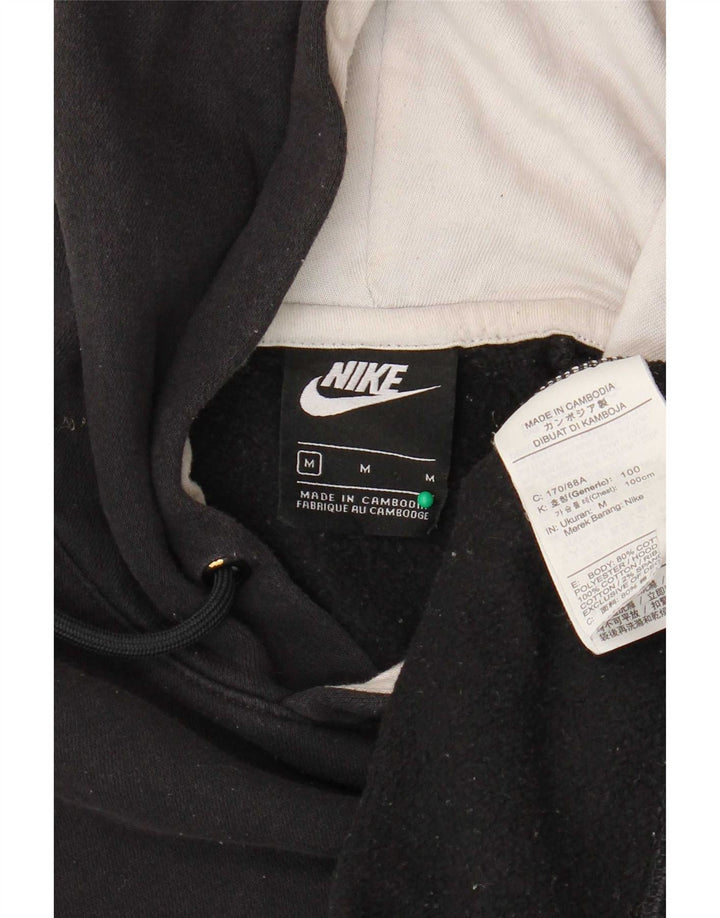 Felpa con cappuccio grafica Nike da uomo in cotone color block medio nero