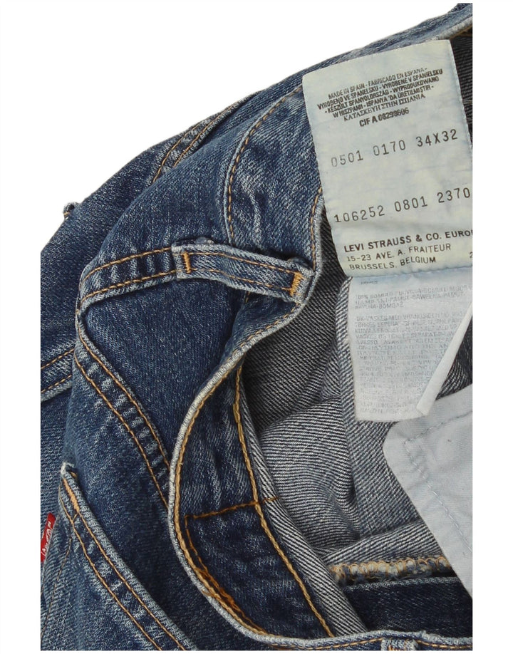 Jeans Capri da uomo Levi's taglia 34 W34 L17 cotone blu