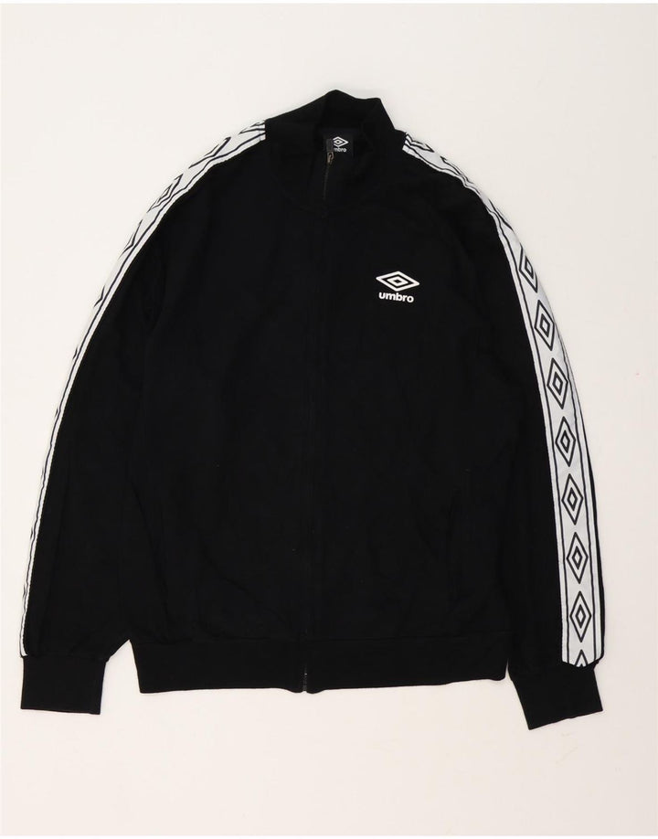 Giacca da ginnastica grafica da uomo Umbro XL in cotone color block nero