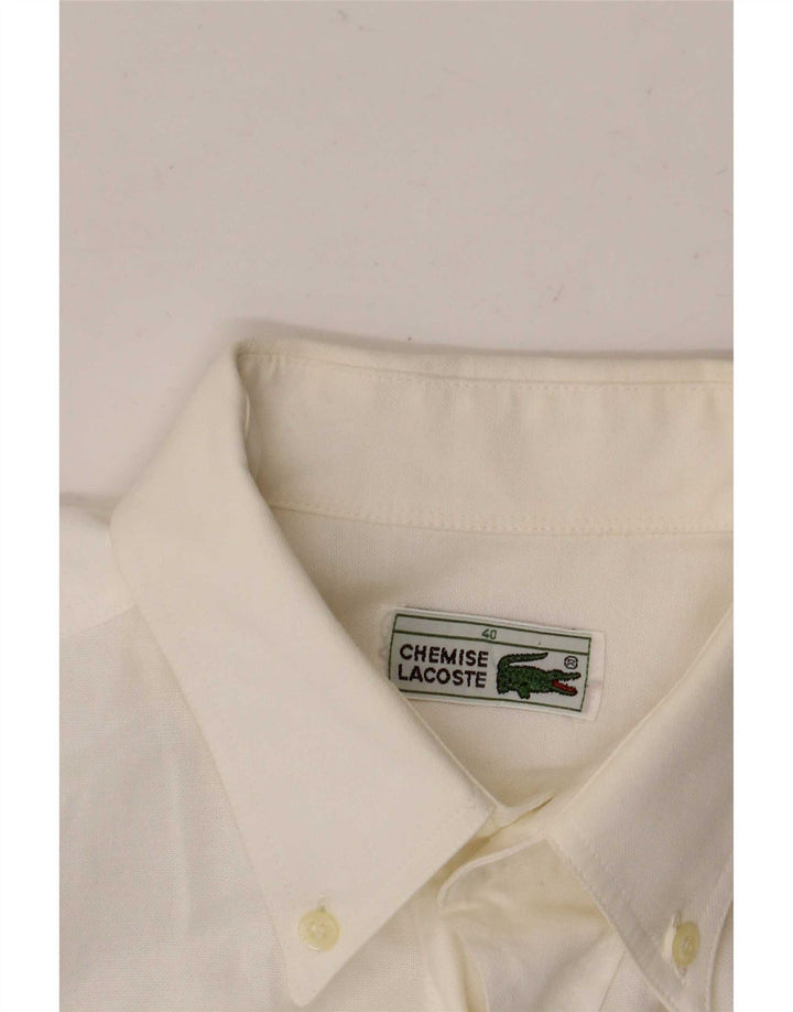 Camicia a maniche corte da uomo Lacoste taglia 40 cotone bianco medio