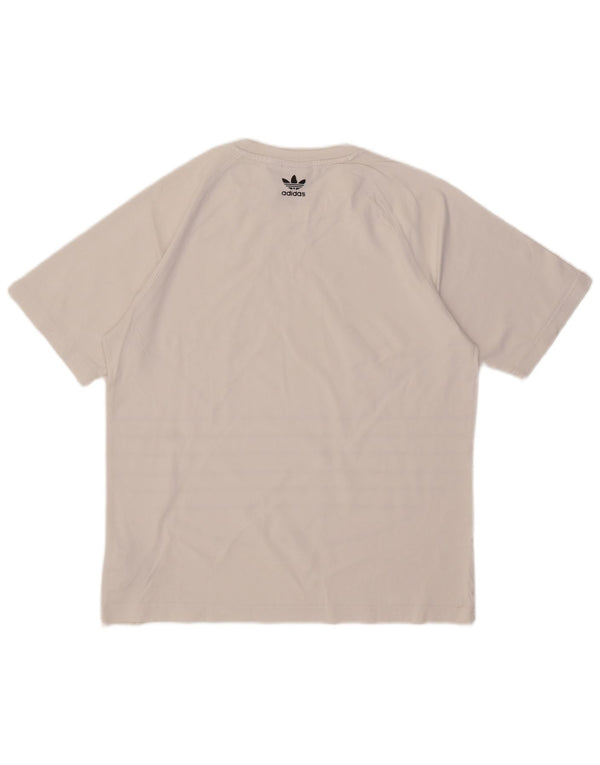 T-shirt grafica da uomo Adidas Top piccola in cotone bianco