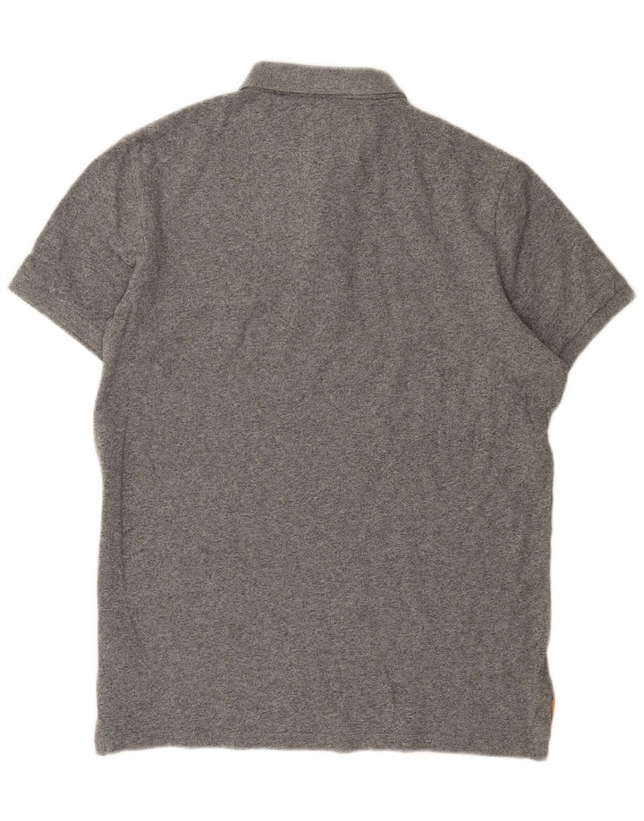 Polo grafica da uomo Superdry grande in cotone chiazzato grigio