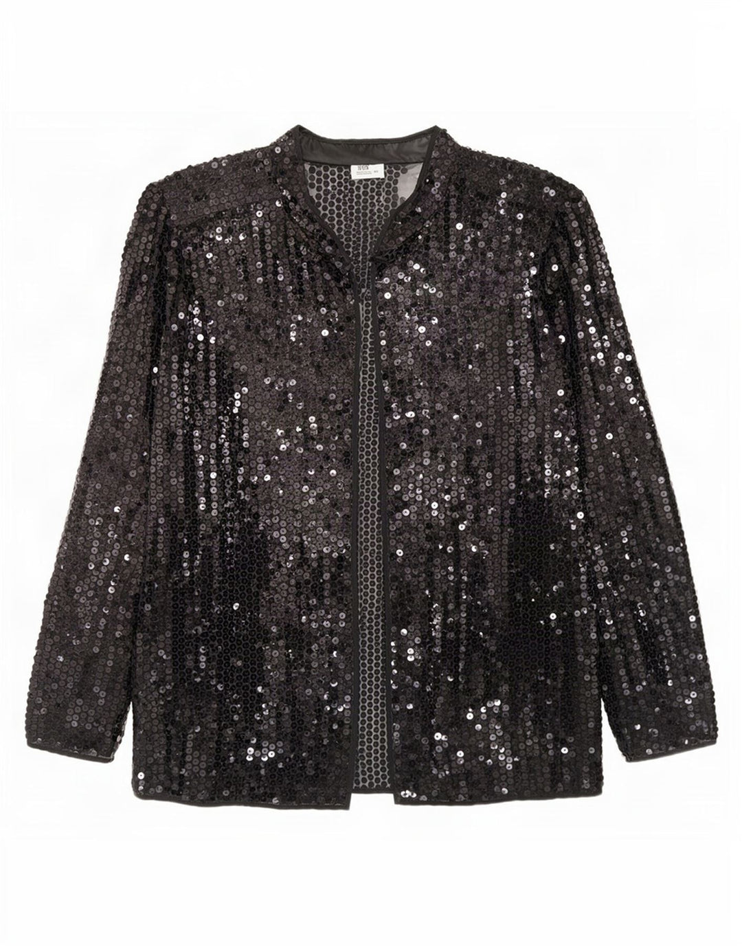 Cardigan da donna con paillettes trasparenti Del Mod Top EU 42 grande poliestere nero
