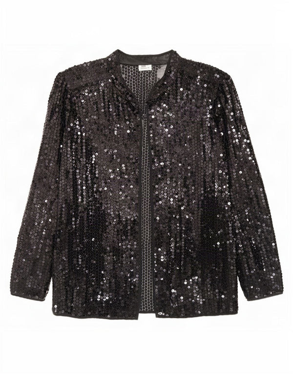 Cardigan da donna con paillettes trasparenti Del Mod Top EU 42 grande poliestere nero
