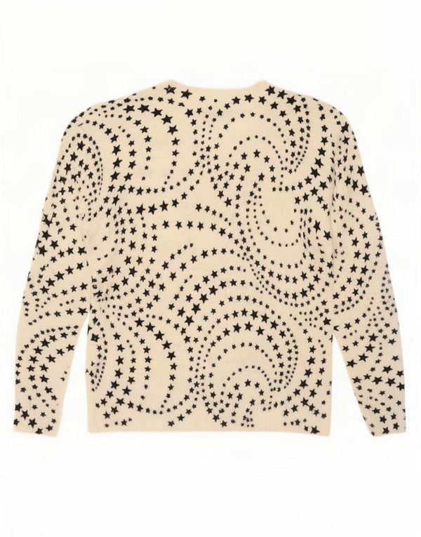 Maglione maglione con scollo a V da donna Marks & Spencer UK 14 Large Beige