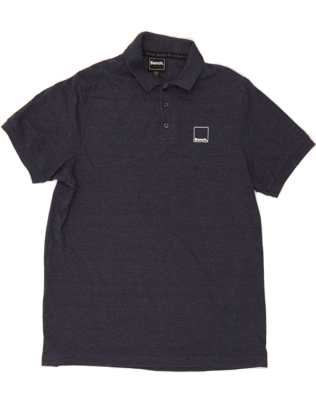 BENCH Mens Polo Shirt IT 52 Large Navy Blue Cotton Vintage Bench and Second-Hand Bench from Messina Hembry 