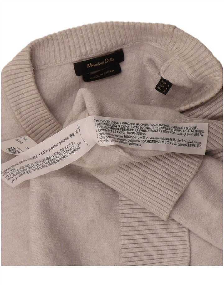 Maglione maglione girocollo da uomo Massimo Dutti grande grigio in poliammide