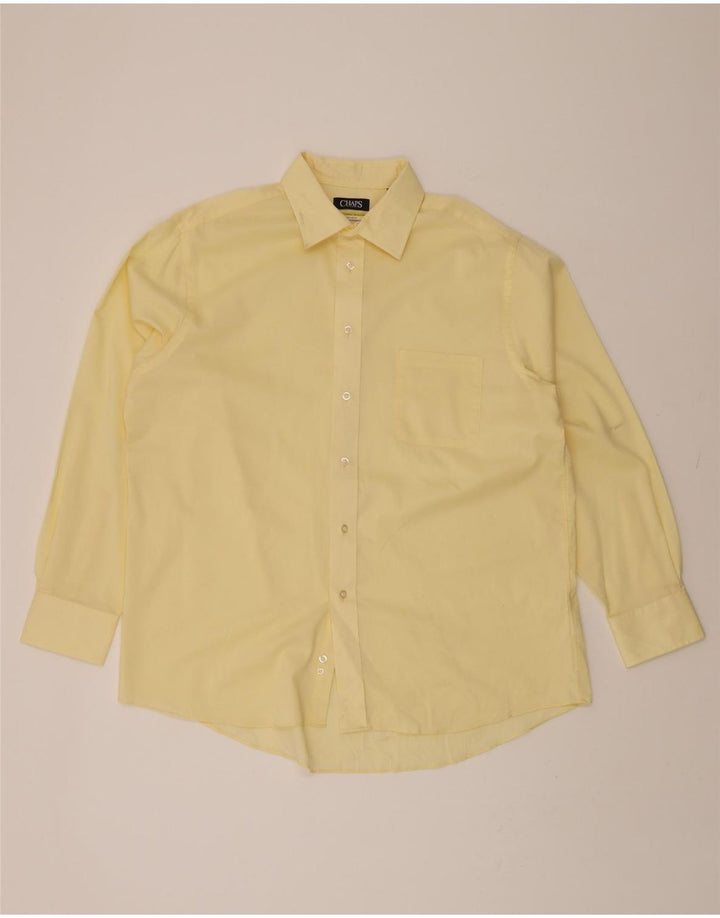 CHAPS Mens Regular Fit Shirt Size 17 XL Yellow Vintage Chaps and Second-Hand Chaps from Messina Hembry 