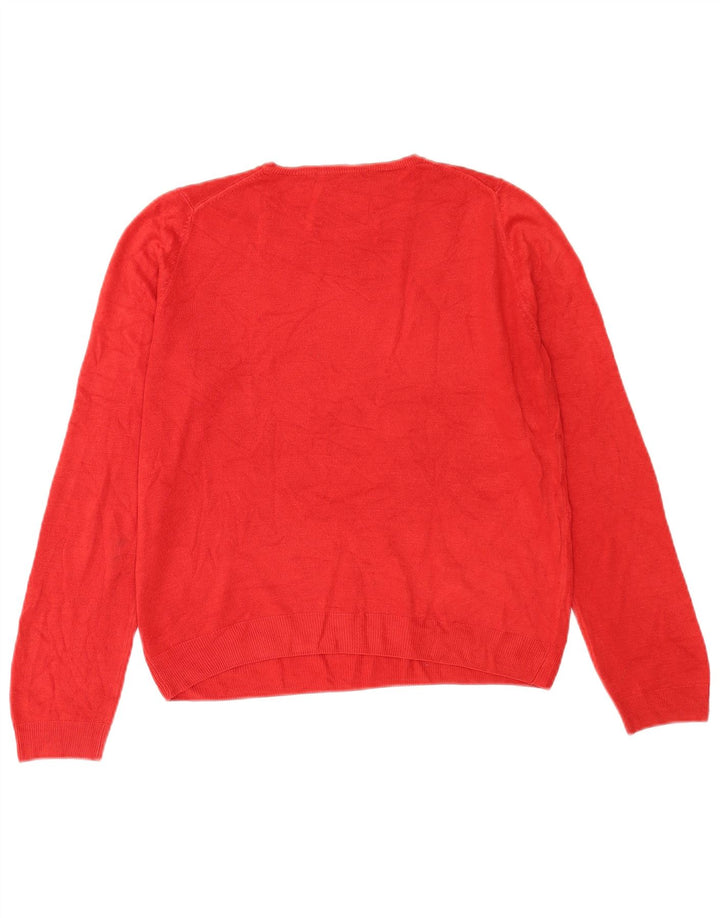 Maglione maglione girocollo da donna Marks & Spencer UK 14 grande rosso
