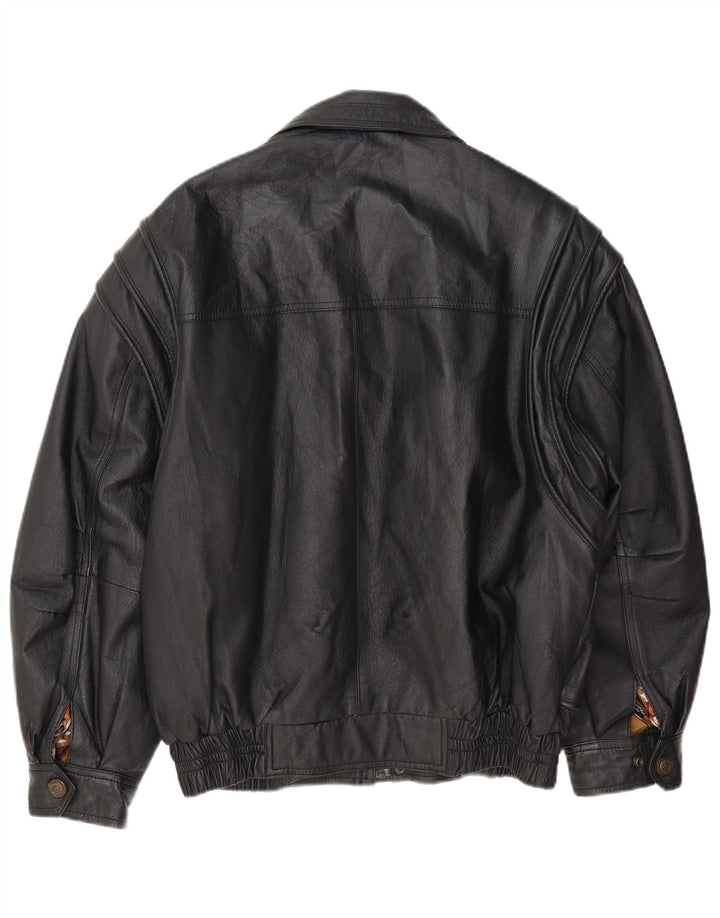 Giacca in Pelle Uomo Berto Lucci IT 48 Pelle Nera Media