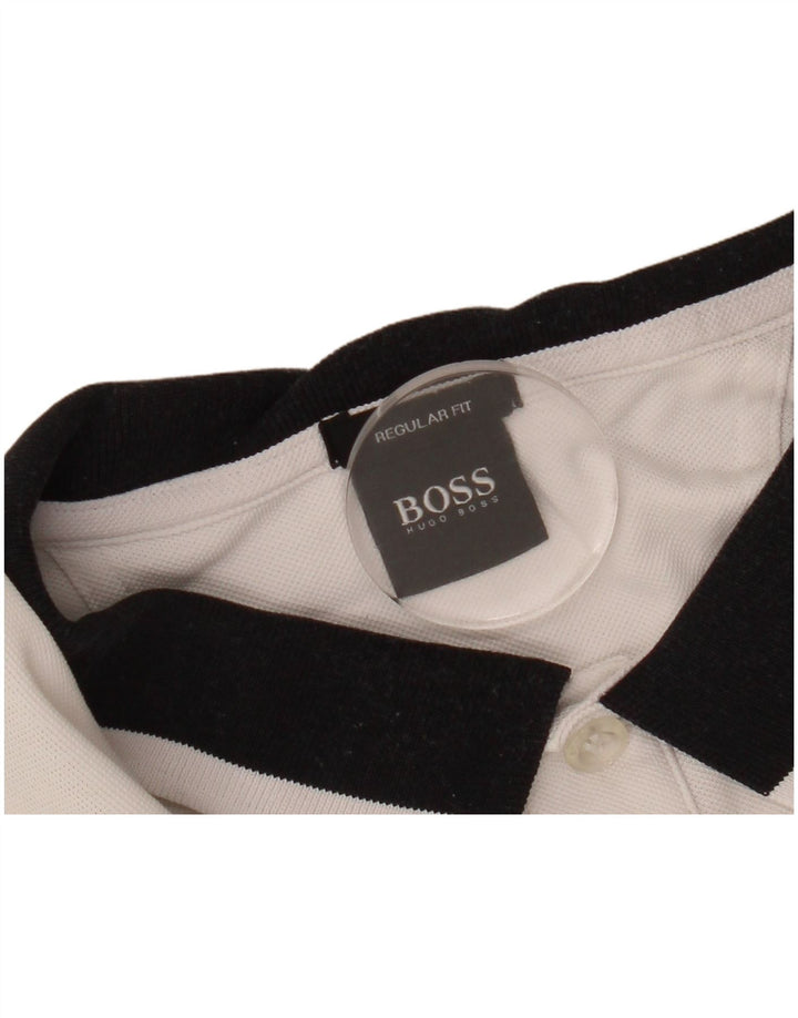 Polo HUGO BOSS da uomo vestibilità regolare, taglia grande, bianca